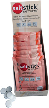 Saltstick Fastchews Chewable Electrolyte tablets POP: Box of 12 Packets, Orange