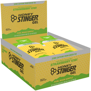 Honey Stinger Organic Energy Gel - Kiwi-Strawberry with Caffeine, Box of 24