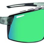 Optic Nerve Fixie Max Sunglasses - Matte Crystal Gray, Shiny Black Lens Rim, Smoke Lens with Green Mirror