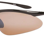 ONE Tightrope Polarized Sunglasses: Shiny Black with Brown Silver Flash Lens