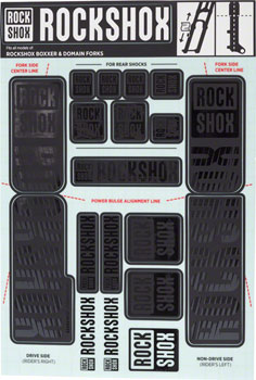 RockShox Fork Decal Kit - 35mm Dual Crown, Stealth Black