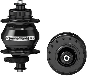 SP 8 Series Dynamo Front Hub - PL-8, 6V- 3W, QR x 100mm, Centerlock, 32H, Black