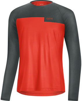 Gorewear Trail Long Sleeve Shirt - Fireball/Urban Grey, Men's, Small