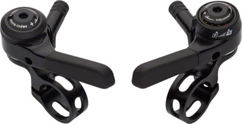 microSHIFT Thumb Shifter Set, 9-Speed, Double/Triple, Shimano Compatible, Black