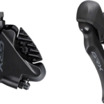 Shimano GRX ST-RX600 Shift/Brake Lever with BR-RX400 Hydraulic Disc Brake Caliper - Left/Front, 2x, Flat Mount Caliper, Black