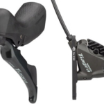Shimano Tiagra ST-4720/BR-4770 Mechanical Shift/Hydraulic Brake Lever and Caliper - Front, Flat Mount, Finned Resin Pads, Black