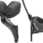 Shimano Tiagra ST-4725/BR-4770 Mechanical Shift/Hydraulic Brake Lever and Caliper - Front, Flat Mount, Finned Resin Pads, Black
