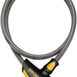OnGuard Akita Non-Coil Cable Lock with Key: 10' x 12mm, Silver/Black/Yellow