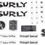 Surly Midnight Special Frame Decal Set - Black, with Record