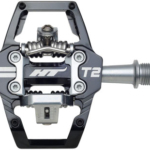 HT Components T2 Pedals - Dual Sided Clipless with Platform, Aluminum, 9/16", Black