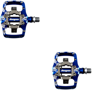 Hope Union TC Pedals - Dual Sided Clipless with Platform, 9/16", Blue