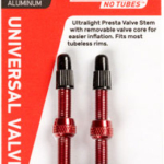 Stan's Alloy Valve Stems - 55mm, Pair, Red