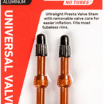 Stan's Alloy Valve Stems - 44mm, Pair, Orange