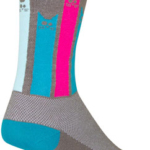 SockGuy Crew Felines Socks - 6", Gray/Pink/Teal, Large/X-Large