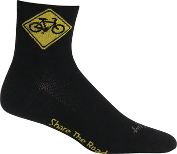 SockGuy Classic Share the Road Socks - 3", Black, Small/Medium