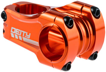 DEITY Copperhead Stem - 50mm, 31.8 Clamp, +/-0, 1 1/8", Aluminum, Orange