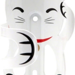 Portland Design Works Lucky Cat Water Bottle Cage: White Cat