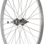 Quality Wheels Value Single Wall Series Coaster Brake Rear Wheel - 26", 3/8" x 124mm, Coaster Brake, 3 Prong Cog, Silver