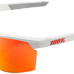 100% Sportcoupe Sunglasses - Soft Tact White, HiPER Red Multilayer Mirror Lens