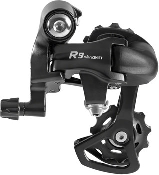microSHIFT R9 Rear Derailleur - 9-Speed, Short Cage, Shimano Road Compatible, Black