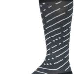 45NRTH Snow Band Midweight Knee High Wool Sock - Dark Gray/Dark Blue, Medium