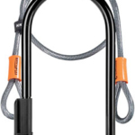 Kryptonite Keeper U-Lock - 4 x 8", Keyed, Black, Includes 4' cable and bracket