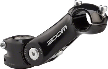 Zoom TDS-C297 Stem - 105mm, 25.4mm Clamp, Adjustable, 1 1/8", Aluminum, Black