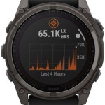 Garmin fenix 8 Smartwatch – 51mm, Solar, Sapphire, Carbon Gray DLC Titanium with Black/Pebble Gray Silicone