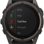 Garmin fenix 8 Smartwatch – 51mm, Solar, Sapphire, Carbon Gray DLC Titanium with Black/Pebble Gray Silicone