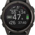 Garmin fenix 8 Smartwatch – 51mm, Solar, Sapphire, Carbon Gray DLC Titanium with Black/Pebble Gray Silicone