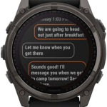 Garmin fenix 8 Smartwatch – 51mm, Solar, Sapphire, Carbon Gray DLC Titanium with Black/Pebble Gray Silicone
