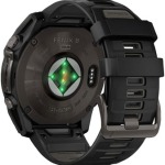 Garmin fenix 8 Smartwatch – 51mm, Solar, Sapphire, Carbon Gray DLC Titanium with Black/Pebble Gray Silicone