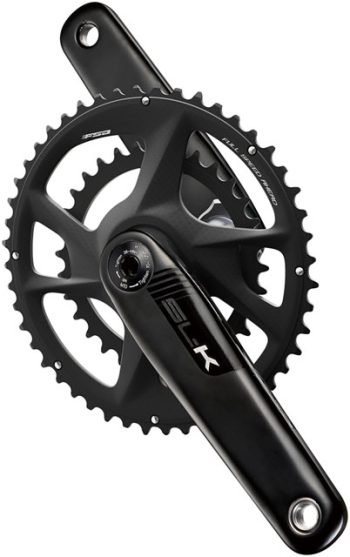 Full Speed Ahead SL-K 2x Modular Carbon Crankset - 172.5mm, For Shimano HG+ 12-Speed, 52/36t, DM/90 BCD, 30mm 386EVO Spindle, Black
