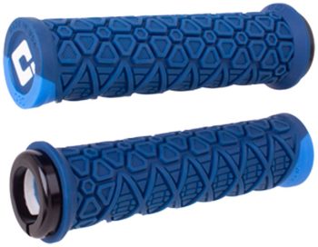 ODI Vanquish Grips - Navy Blue/Blue, Lock-On