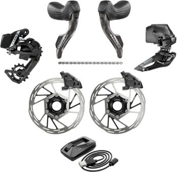 SRAM Force eTap AXS Road Groupset - 2x12-Speed, HRD Shift/Brake Levers, FM Calipers, CL Rotors, Chain, F/R Derailleurs, E1