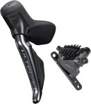 Shimano Ultegra ST-R8170E Di2 Shift/Brake Lever with BR-R8170 Hydraulic Disc Brake Caliper - Left/Front, 2x, Flat Mount, Black