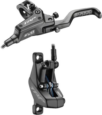 TRP EVO Pro HD-M9040 Disc Brake and Lever - Left/Front or Rear, 1900mm Hose, Post Mount, 4-Piston, Black