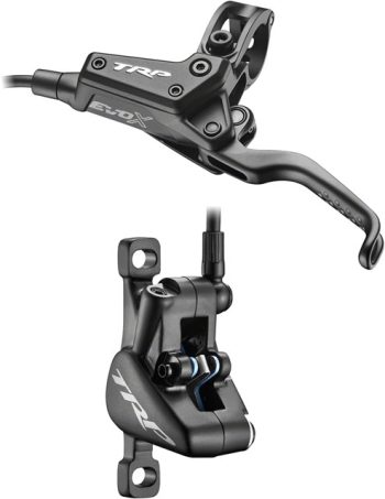 TRP EVO X HD-M9020 Disc Brake and Lever - Left/Front or Rear, 1900mm Hose, Post Mount, 2-Piston, Black