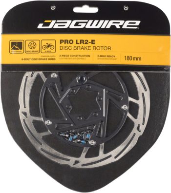Jagwire Pro LR2-E Ebike Disc Brake Rotor with Magnet - 180mm, 6-Bolt, Silver/Black