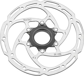 Tektro TR-35 Disc Brake Rotor - 160mm, Center-Lock, 1.8mm Thickness, Silver