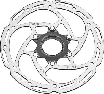 Tektro TR-45 Disc Brake Rotor - 203mm, Center-Lock, 2.3mm Thickness, Silver