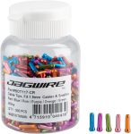 Jagwire 1.8mm Cable End Crimps Combo Bottle/500, Red, Blue, Pink, Purple, Orange, Green