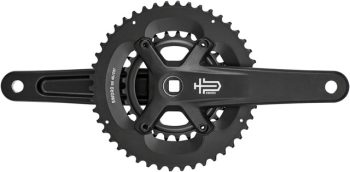 microSHIFT Sword Black 2x Crankset - 175mm, 9-Speed, 46/29t, 110/80 Asym BCD, JIS Square Taper Spindle Interface, Black