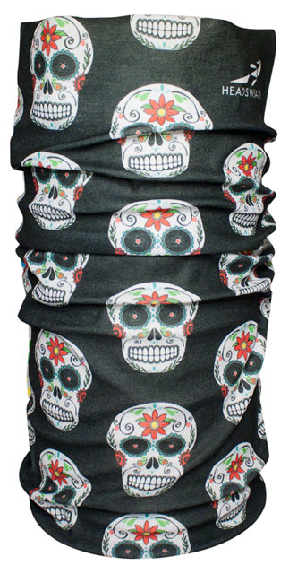 Headsweats Ultra Band Multi-Purpose Headband - Full, Black Skulls, One Size