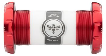 Chris King ThreadFit 30 Bottom Bracket with Fit Kit 3 - English, For 30mm Spindles, Red